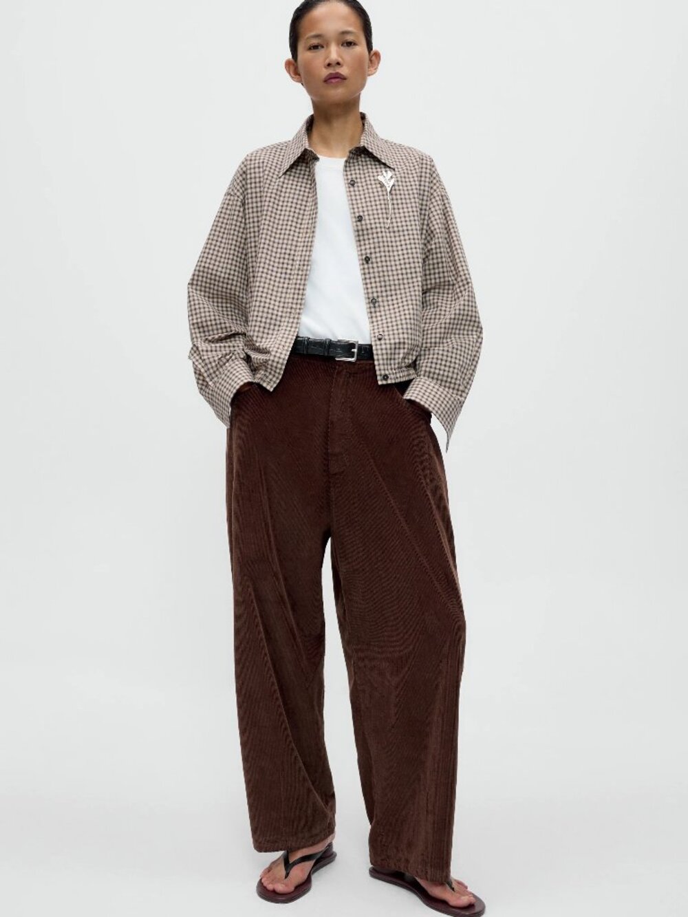 Cordera Brown Corduroy Baggy Pants